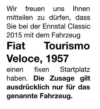 2015 0304 Startplatzzusage FIAT 1100 TV 1957
